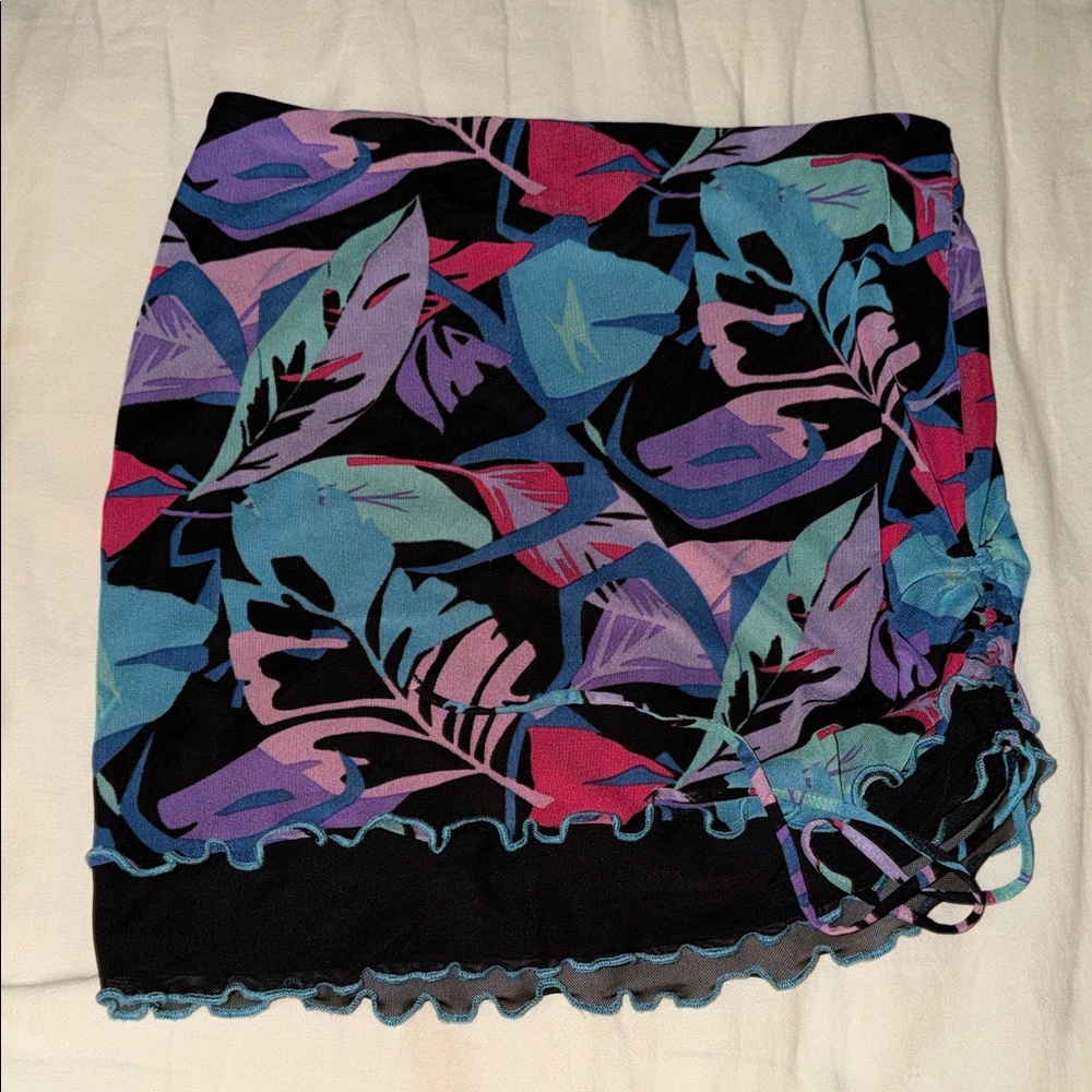 Wild Fable Black and Multicolor Floral Sarong